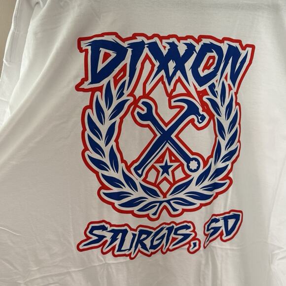 Dixxon Mens T Shirt Size 3X Short Sleeve White Red Blue Graphic Sturgis SD - Picture 7 of 8